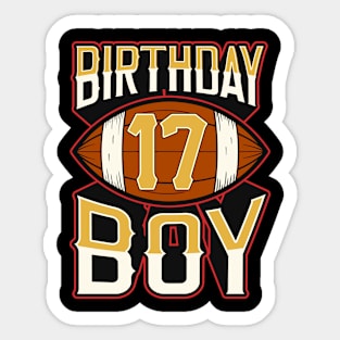 17 Year Old Birthday Boy American Football Fan Vintage Style Sticker